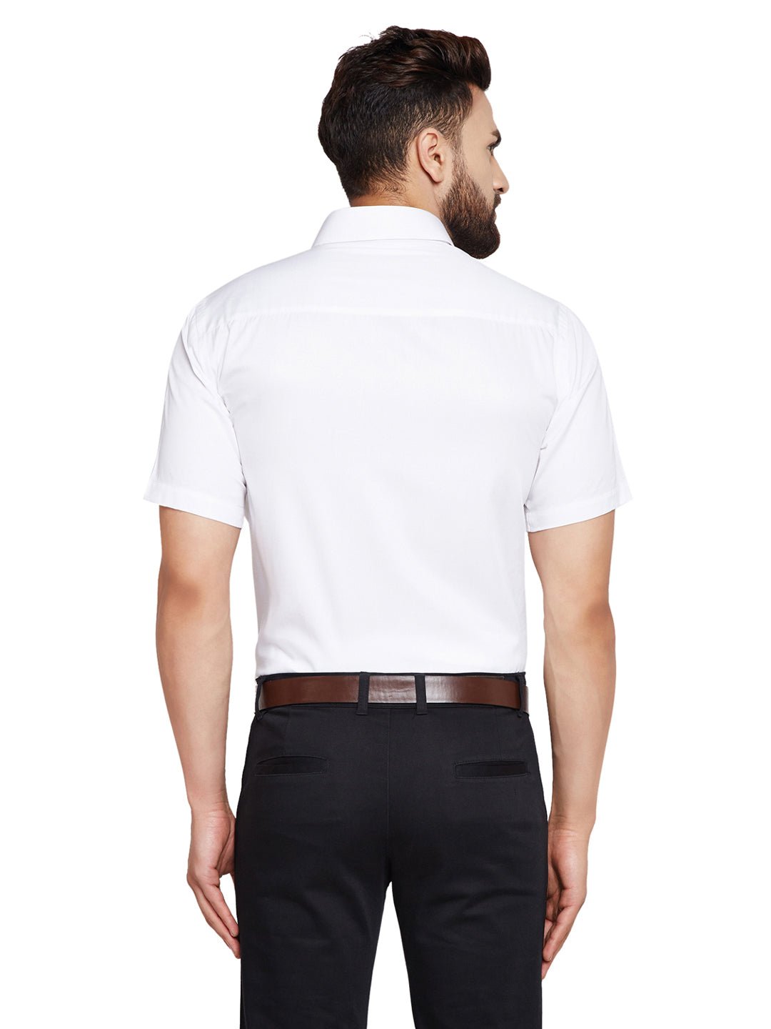 Men White Solid Slim Fit Pure Cotton Formal Shirt - #folk republic#