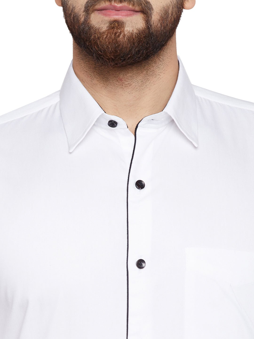 Men White Solid Slim Fit Pure Cotton Formal Shirt - #folk republic#