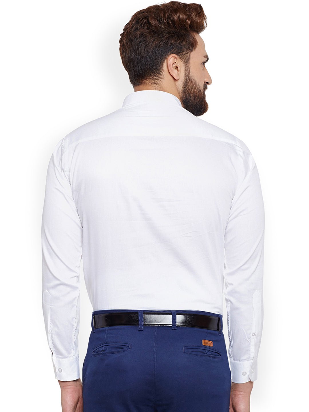 Men White Solid Slim Fit Pure Cotton Formal Shirt - #folk republic#