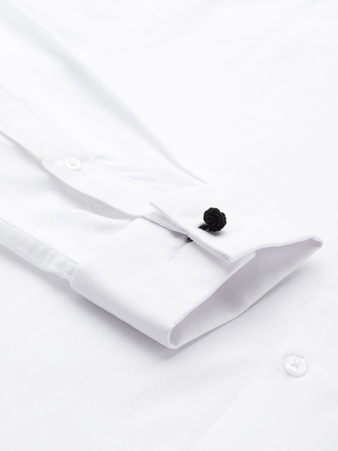Men White Solid Slim Fit Pure Cotton French Cuff Formal Shirt - #folk republic#