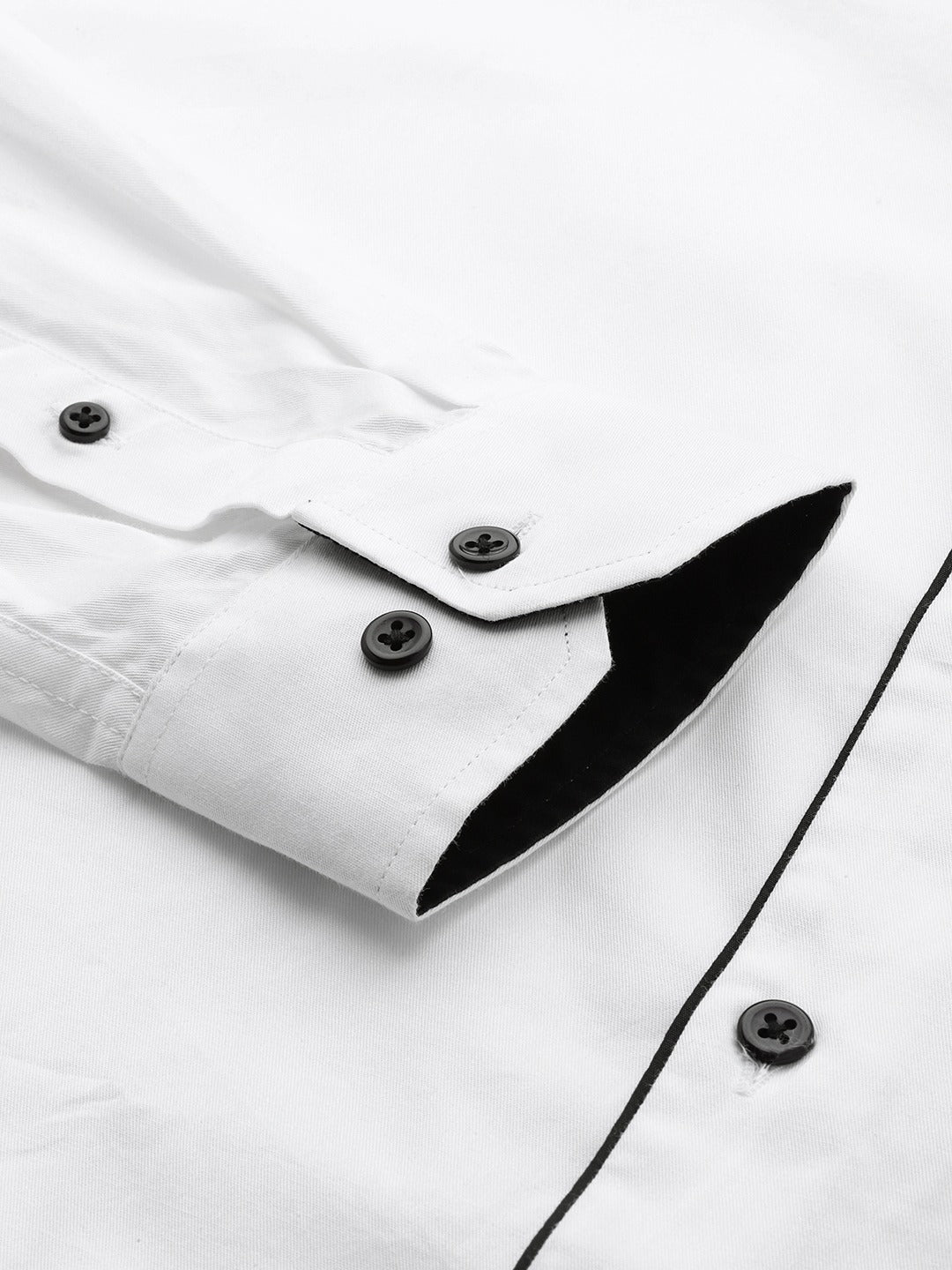 Men White Solids Pure Cotton Slim Fit Formal Shirt - #folk republic#