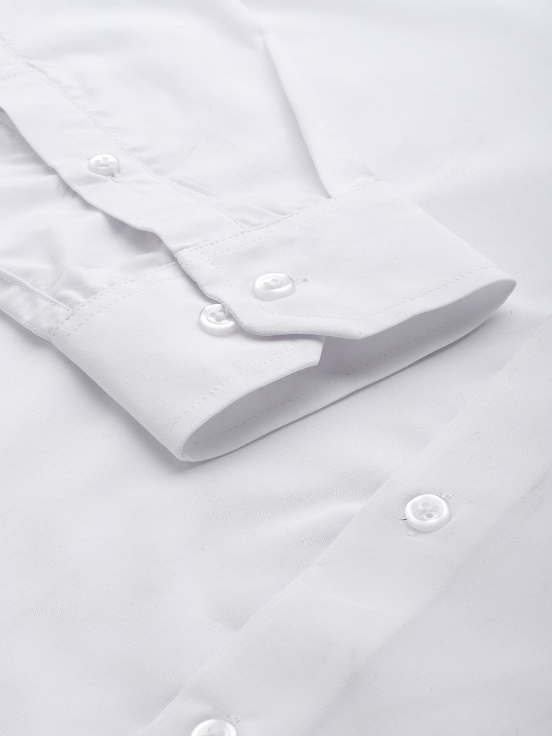 Men White Solids Slim Fit Formal Shirt - #folk republic#