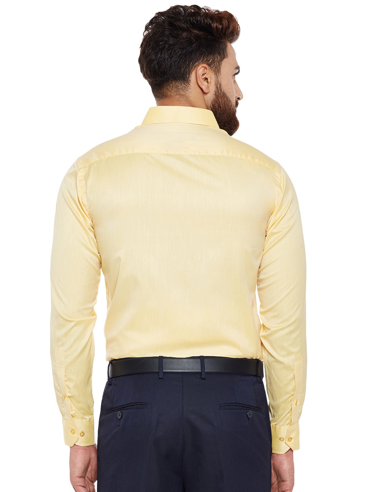 Men Yellow Solid Slim Fit Formal Shirt - #folk republic#