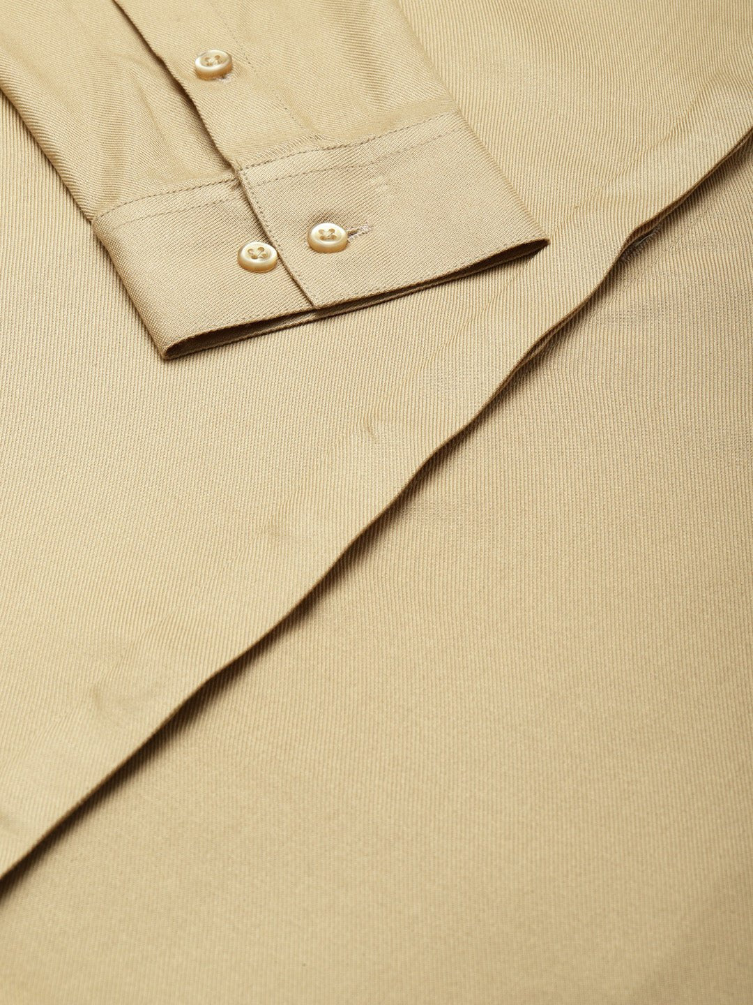Women Beige Solid Viscose Rayon Regular Fit Formal Shirt - #folk republic#