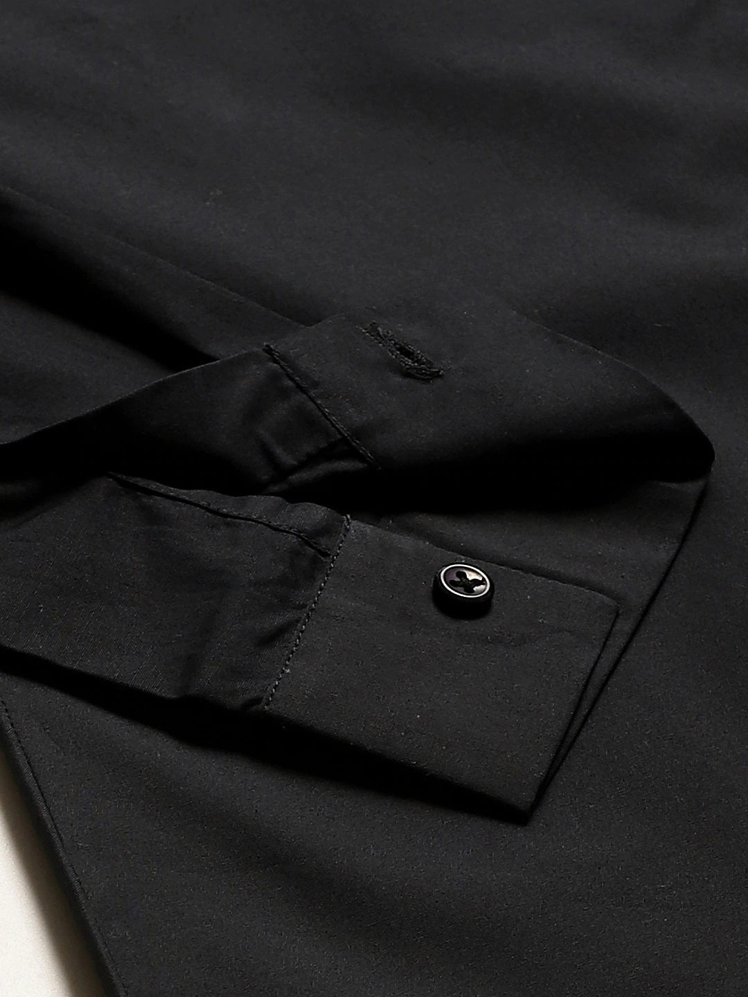 Women Black Solids Pure Cotton Slim Fit Formal Shirt - #folk republic#