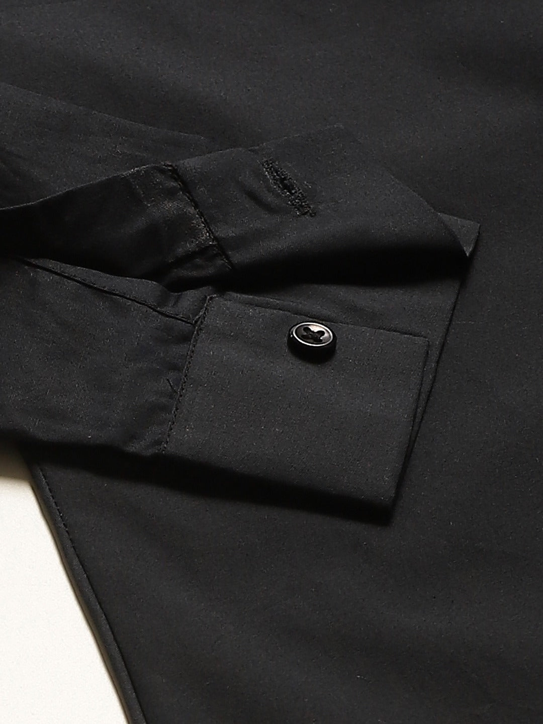 Women Black Solids Pure Cotton Slim Fit Formal Shirt - #folk republic#