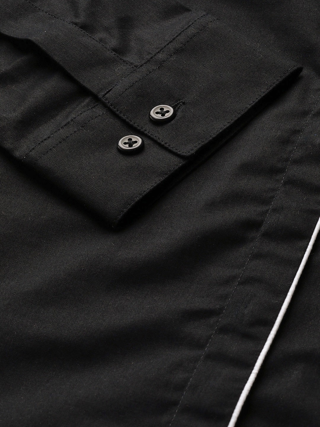 Women Black Solids Pure Cotton Slim Fit Formal Shirt - #folk republic#