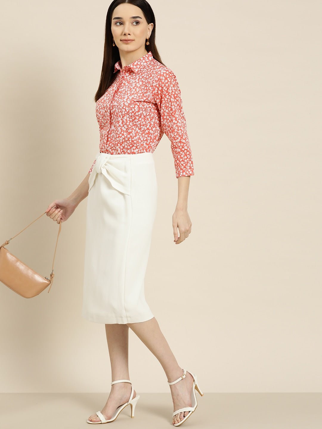 Women Coral Prints Pure Cotton Slim Fit Formal Shirt - #folk republic#