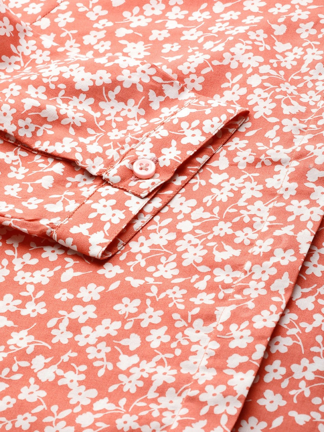 Women Coral Prints Pure Cotton Slim Fit Formal Shirt - #folk republic#