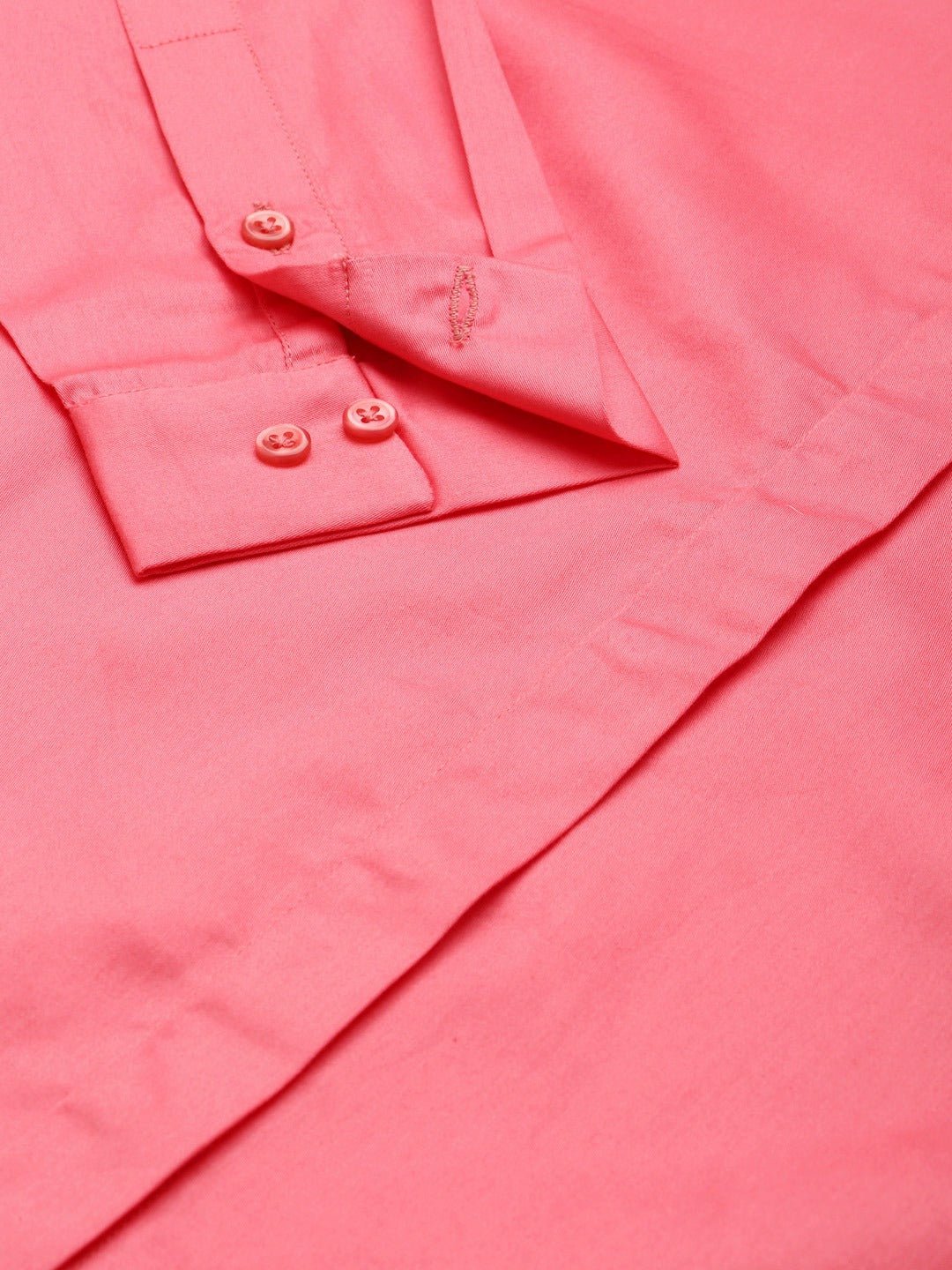 Women Coral Solid Pure Cotton Satin Slim Fit Formal Shirt - #folk republic#