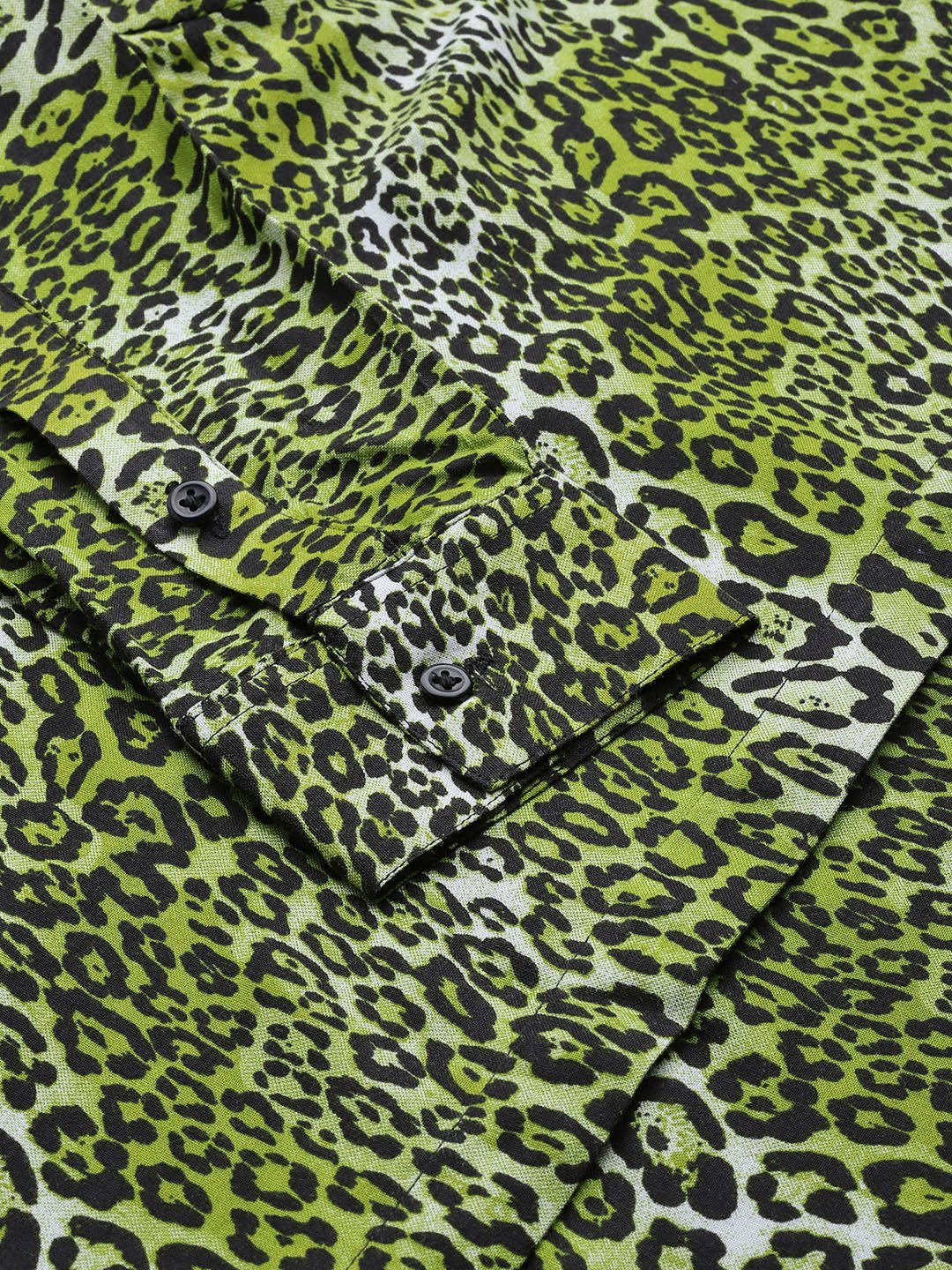 Women Green Printed Viscose Rayon Regular Fit Formal Shirt - #folk republic#