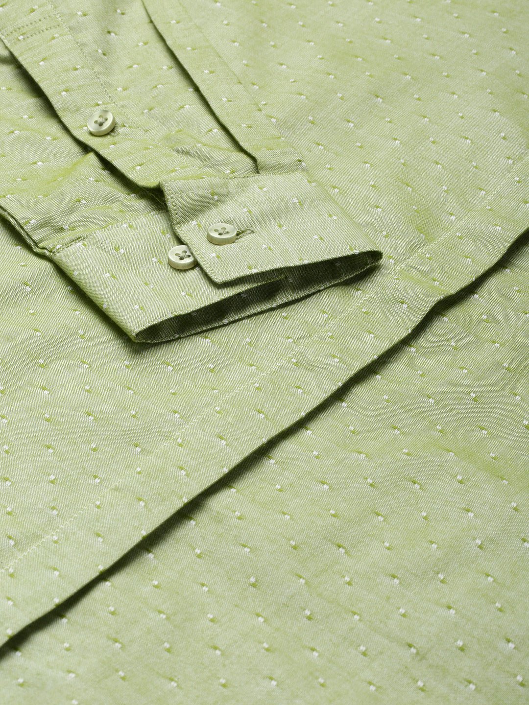 Women Green Solid Pure Cotton Regular Fit Formal Shirt - #folk republic#