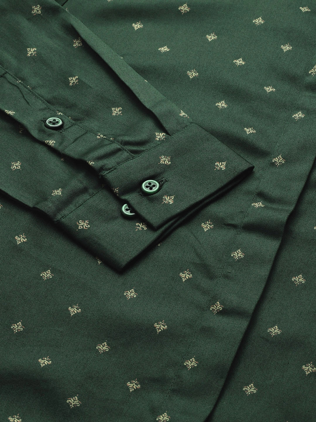 Women Green Solids Pure Cotton Slim Fit Formal Shirt - #folk republic#