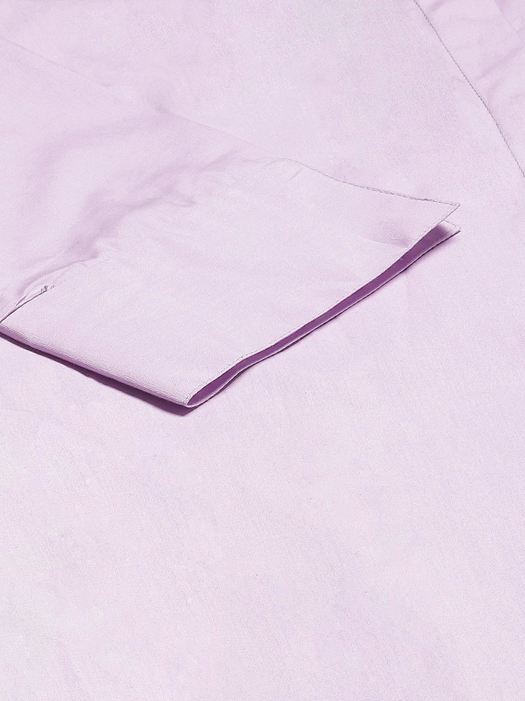 Women Lavender Solid Pure Cotton Regular Fit Shirt Dress - #folk republic#