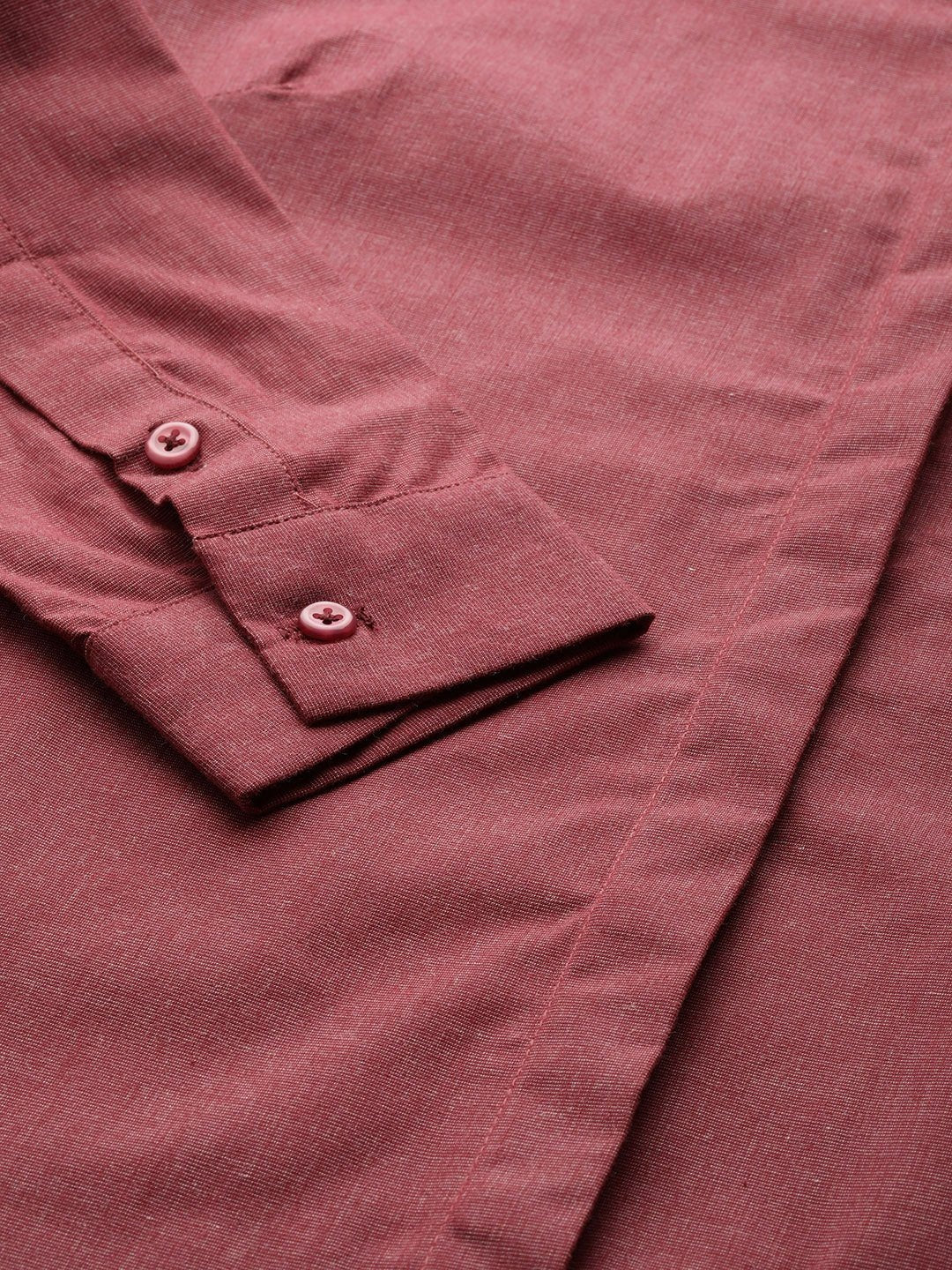Women Maroon Solid Pure Cotton Slim Fit Formal Shirt - #folk republic#