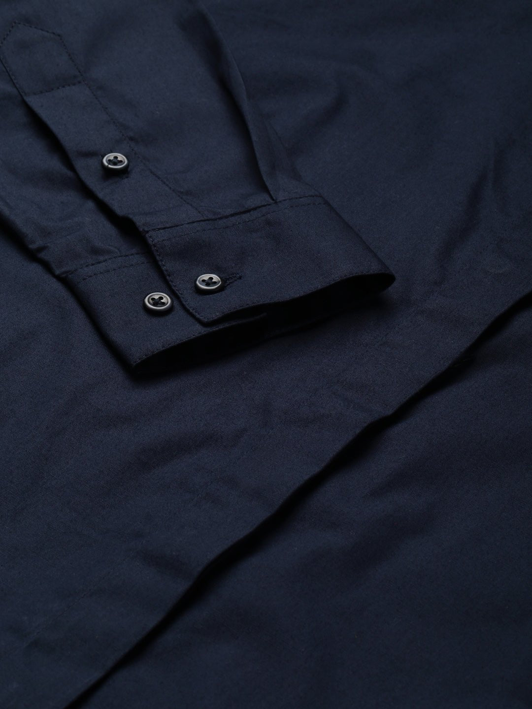 Women Navy Solid Pure Cotton Regular Fit Formal Shirt - #folk republic#