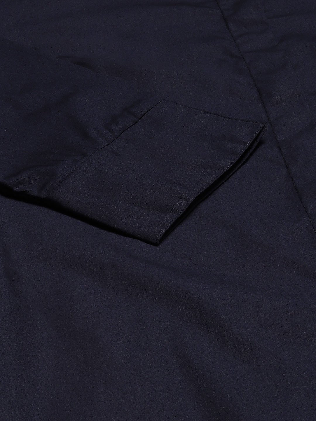 Women Navy Solid Pure Cotton Regular Fit Shirt Dress - #folk republic#