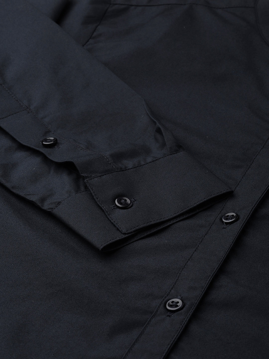 Women Navy Solids Pure Cotton Slim Fit Formal Shirt - #folk republic#