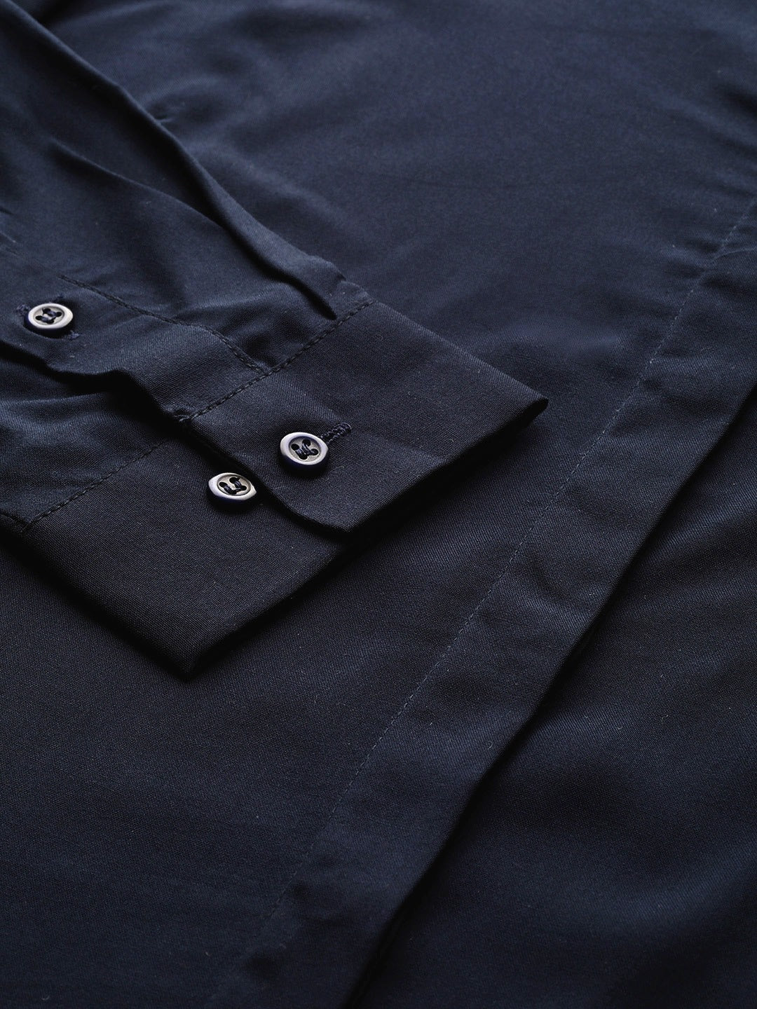 Women Navy Solids Viscose Rayon Slim Fit Formal Shirt - #folk republic#