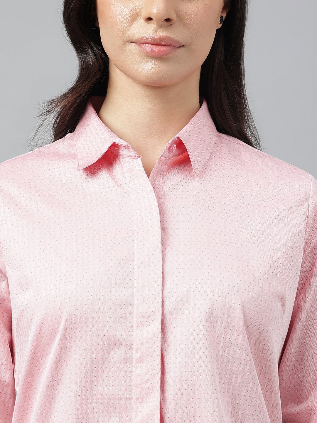 Women Orange & White Solid Pure Cotton Regular Fit Formal Shirt - #folk republic#