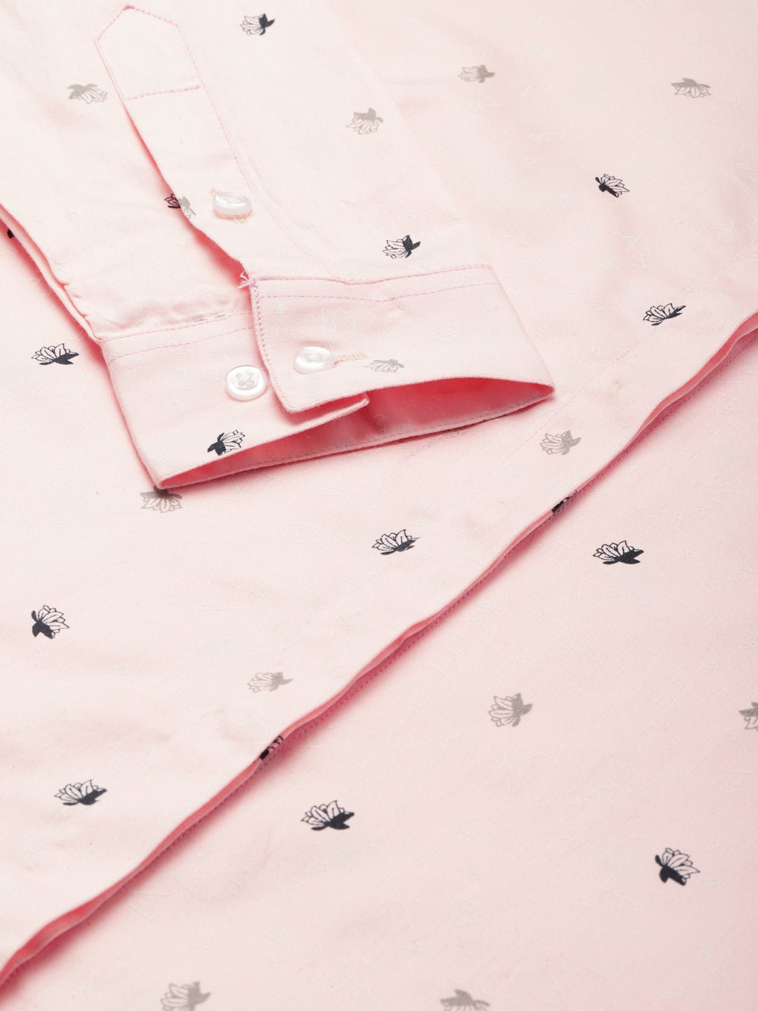 Women Pink Printed Pure Cotton Slim Fit Formal Shirt - #folk republic#