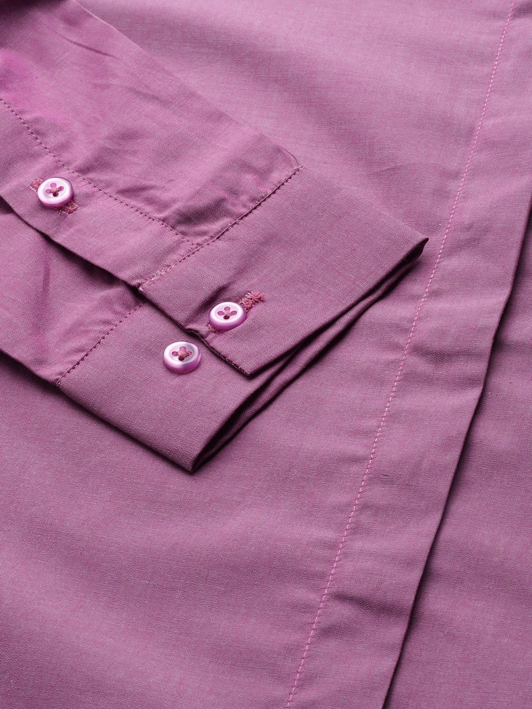 Women Purple Solids Pure Cotton Slim Fit Formal Shirt - #folk republic#