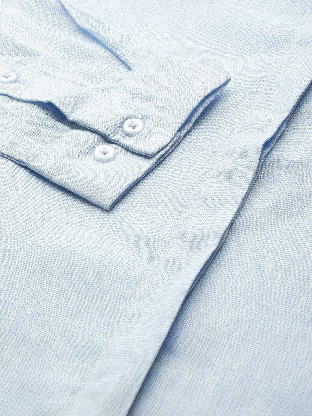 Women Sky Solids Linen Cotton Slim Fit Formal Shirt - #folk republic#
