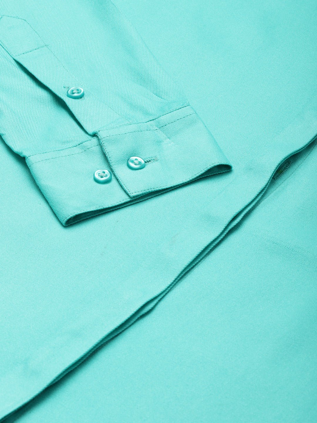 Women Teal Solid Viscose Rayon Regular Fit Formal Shirt - #folk republic#