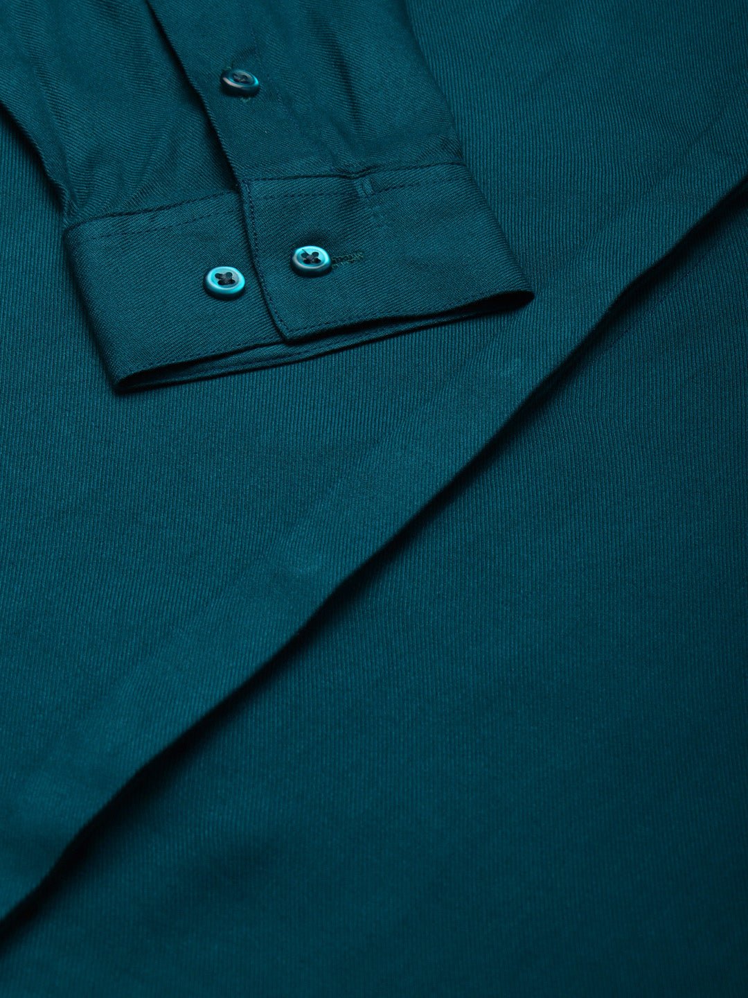 Women Turquoise Blue Solid Viscose Rayon Regular Fit Formal Shirt - #folk republic#