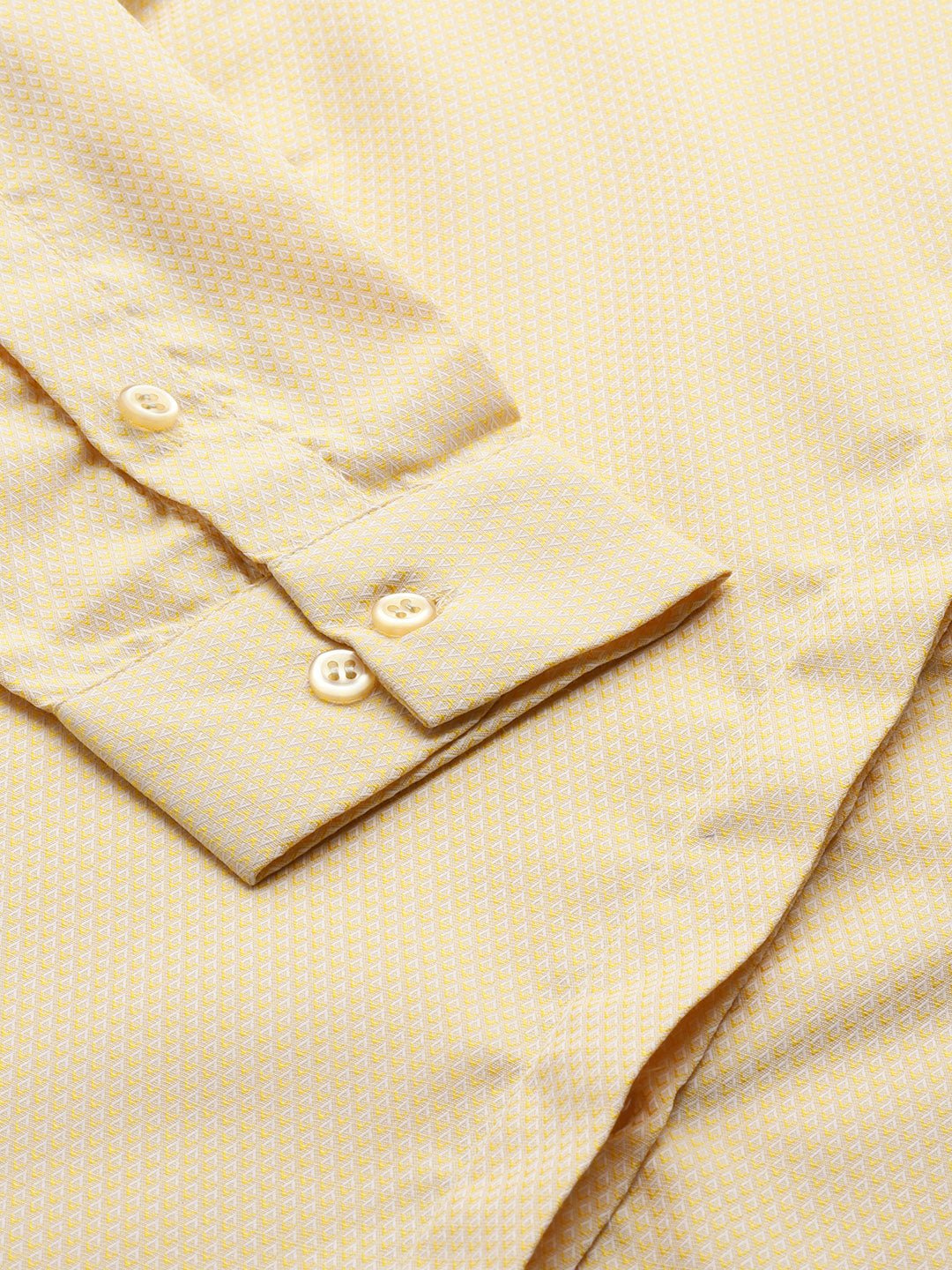 Women Yellow Solids Cotton Rich Slim Fit Formal Shirt - #folk republic#